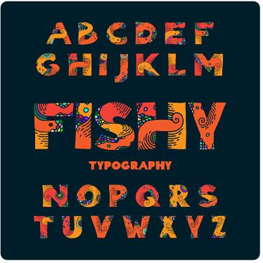 creative floral alphabet font vector