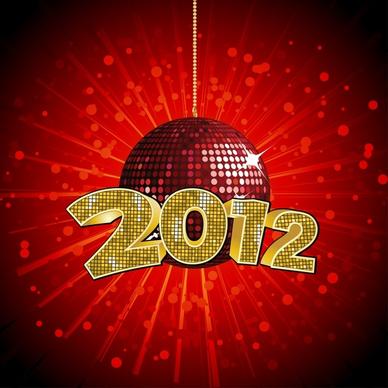 2012 new year background dynamic design sparkling sphere