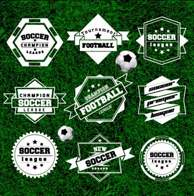 creative football labels design vector graphics