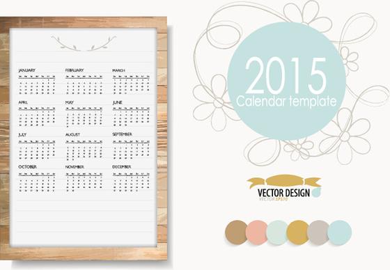 creative frame15 calendar with floral vector template