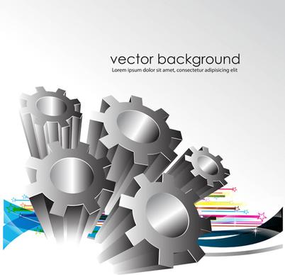 creative gears vector background art