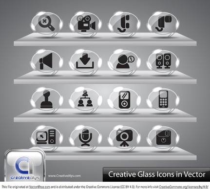 creative glass icons