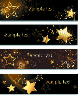 creative golden stars vector banner