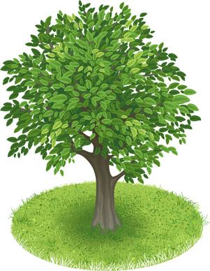 creative green tree design vector graphics