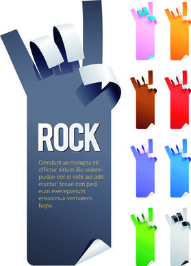 creative hand gesture sticker vector