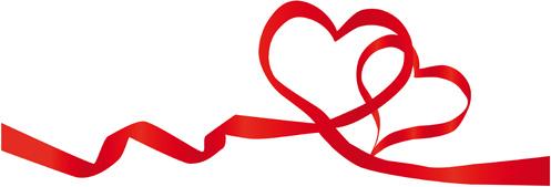 creative heart from red ribbon design vector