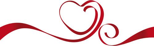 creative heart from red ribbon design vector
