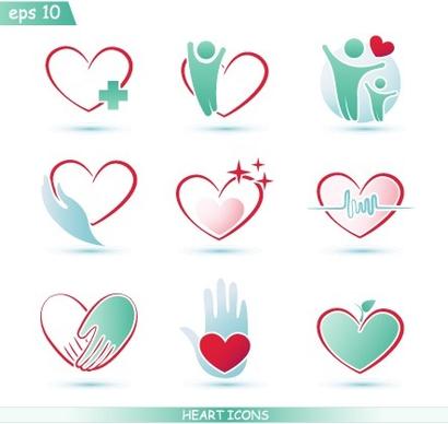 creative heart icons design graphic vector