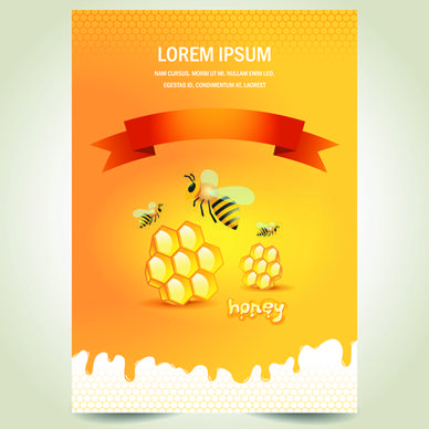 creative honey poster vector design