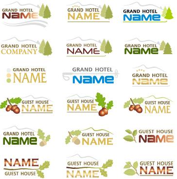 creative hotel logos set vector