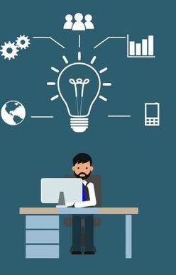 creative idea infographic businessman and working icons decoration