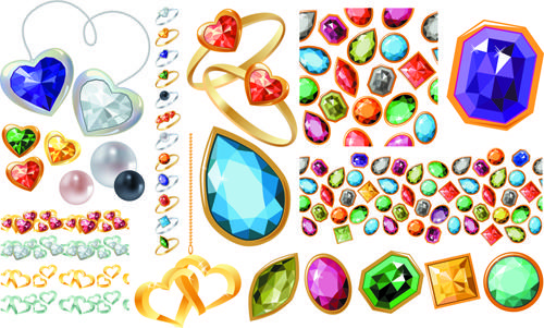 creative jewels vector set
