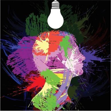 creative lamp colorful background vector