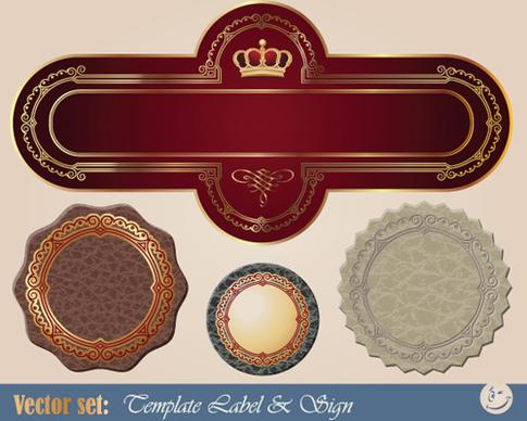 creative leather label vector