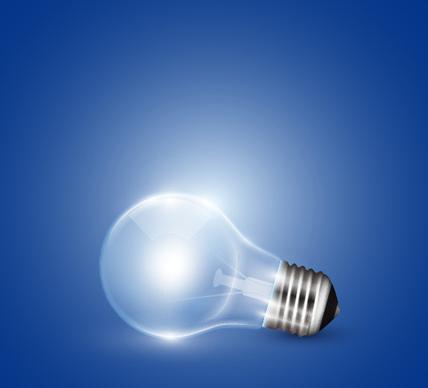 creative light bulb and blue background vector graphics