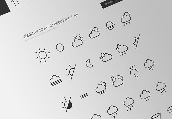 creative line weather icons vector
