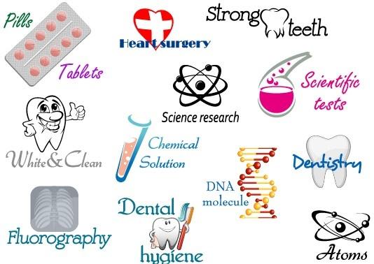 creative medical elements logos vector