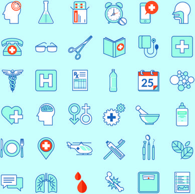 creative medical outline icons vector set