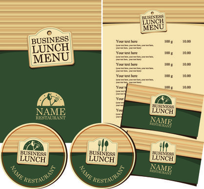 creative menu with list and cards vector