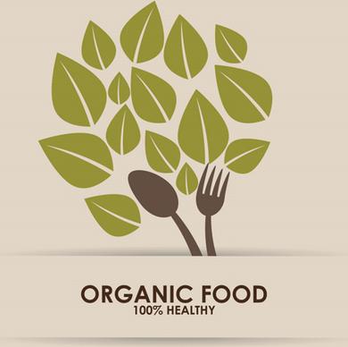 creative organic food logo vector
