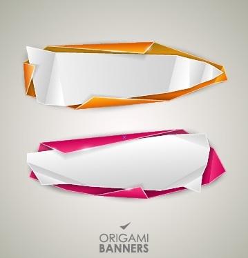 creative origami banner design vector