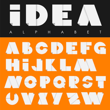 creative paper alphabet vector