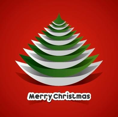creative paper christmas tree background vector