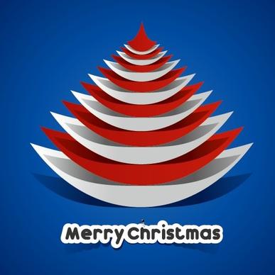 creative paper christmas tree background vector