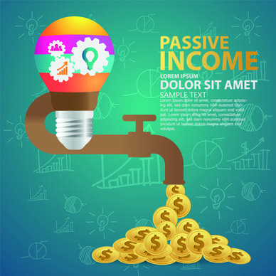 creative passive income money background vector