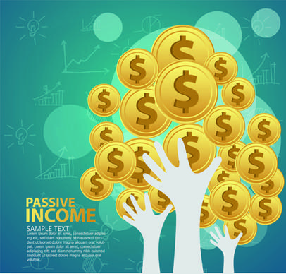 creative passive income money background vector