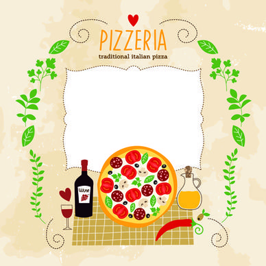 creative pizza design elements vector