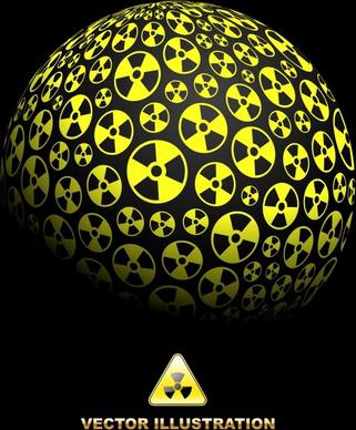 radioactivity background 3d spherical layout dark yellow design