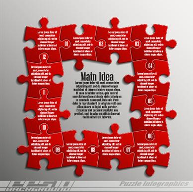creative puzzle infographic template vector