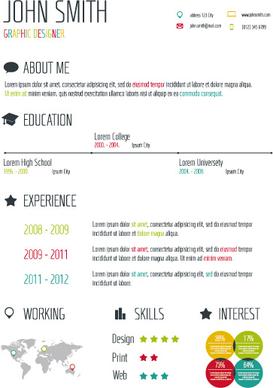 creative resume template design vector