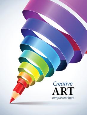 creative ribbons cone art background vector