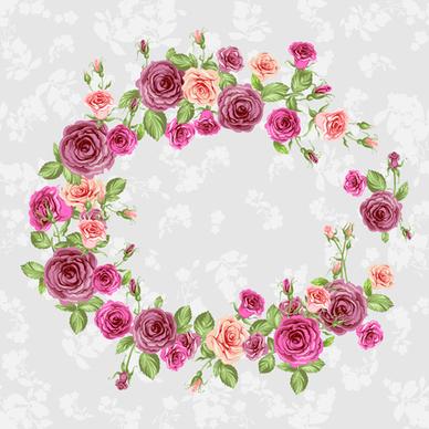 creative rose pattern with frame design graphics vector