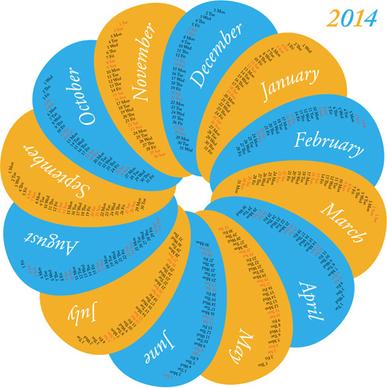creative round calendars14 vector