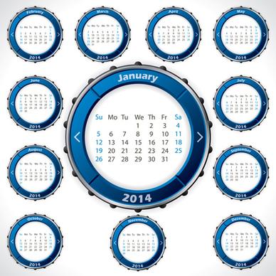 creative round calendars14 vector