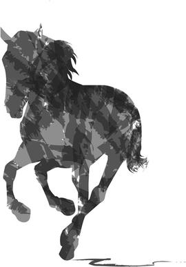 creative running horse design vector set