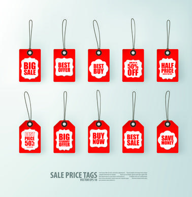 creative sale price tags vector set