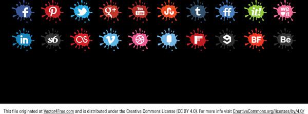 creative splat vector icons set
