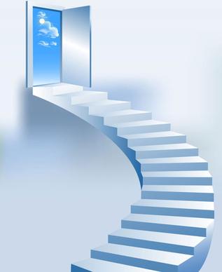 creative stairs background vector