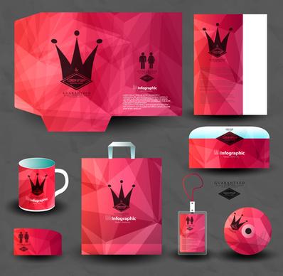 creative stationery cover kit vector set