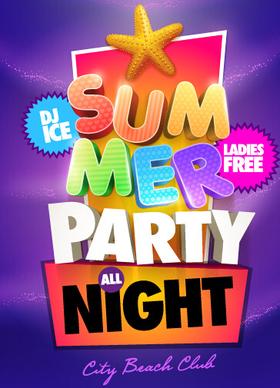 creative summer party poster design vecor