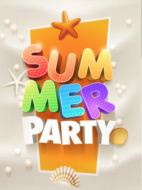 creative summer party poster design vecor