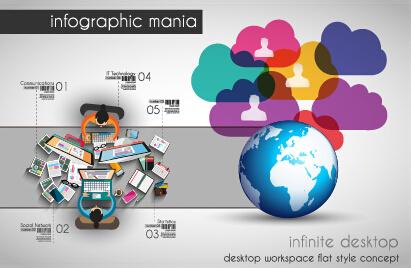 creative timework infographic set vector