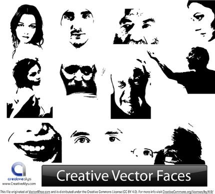 creative vector face illustrations