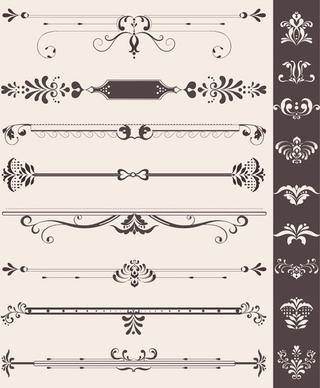 creative vintage ornaments with borders vector