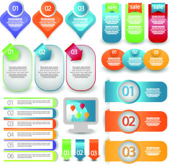 creative web labels design elements vector