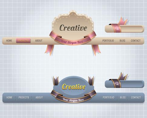 creative website navigation menu design vector